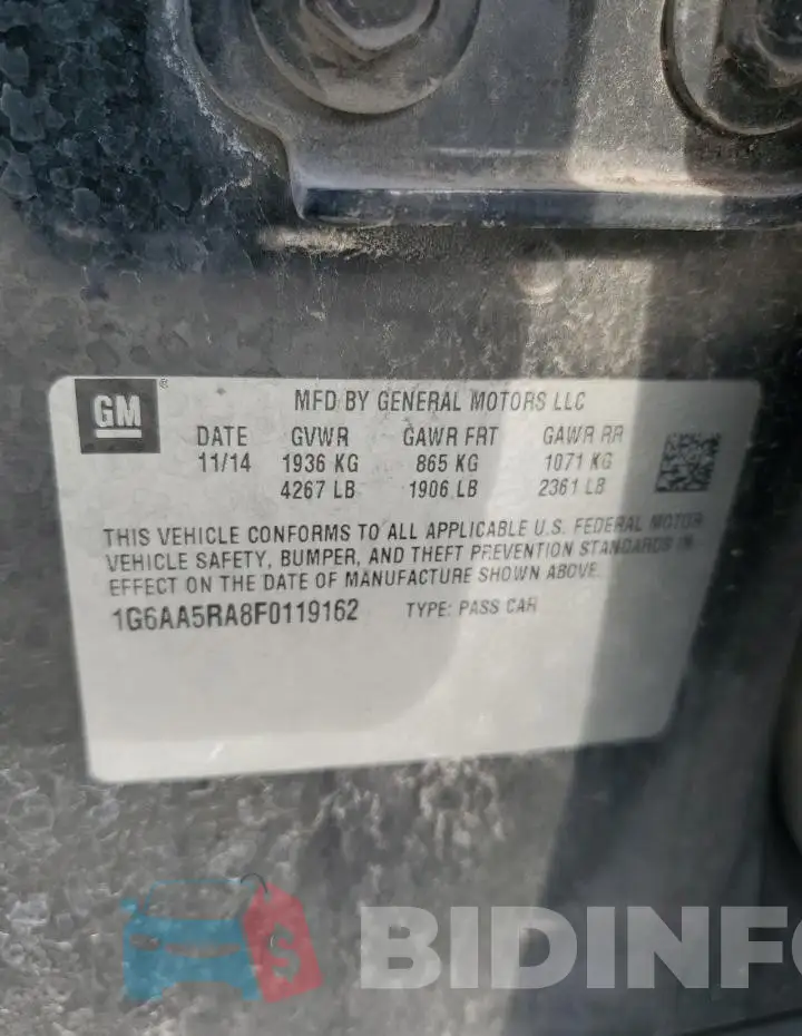 1G6AA5RA8F0119162 Photo# 13