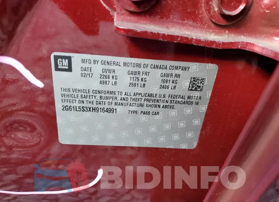 2G61L5S3XH9164991 Photo# 13