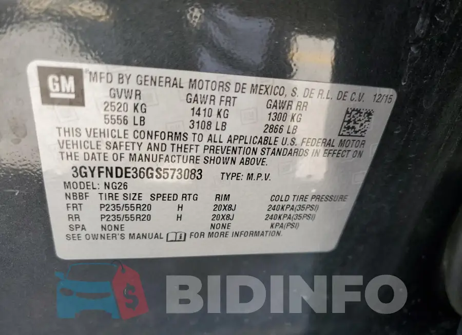 3GYFNDE36GS573083 Photo# 13