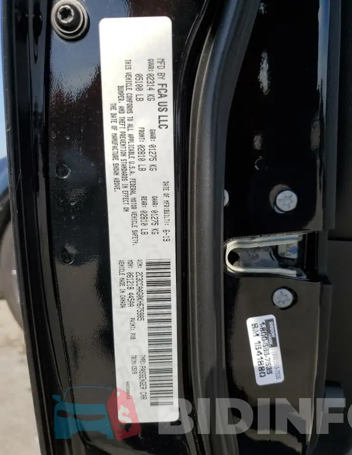 2C3CCAAG0KH675985 Photo# 12