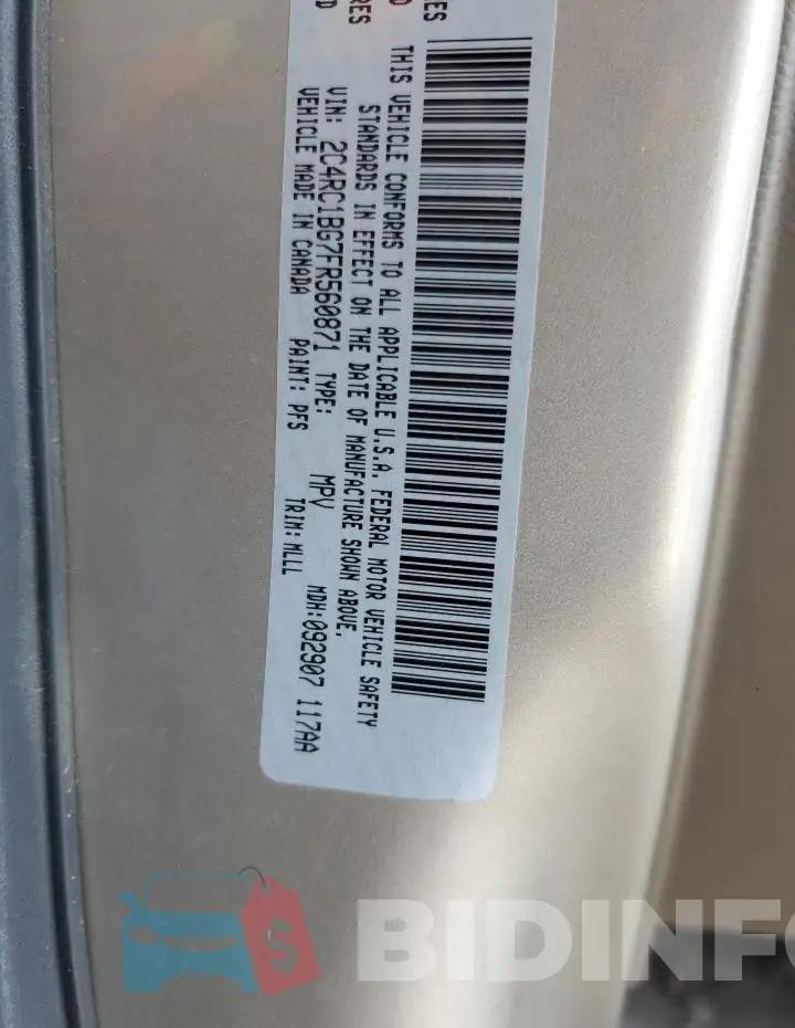 2C4RC1BG7FR560871 Photo# 13