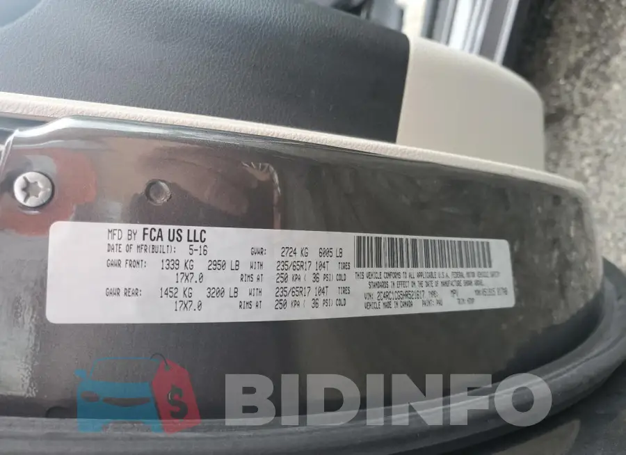 2C4RC1CG5HR521617 Photo# 13