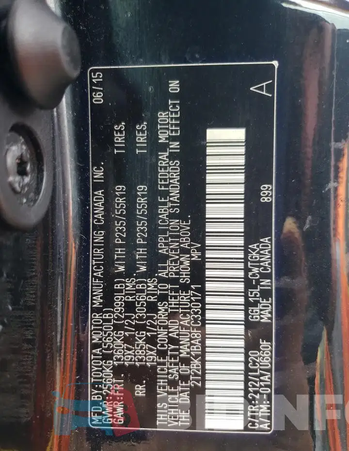 2T2BK1BA8FC330171 Photo# 14