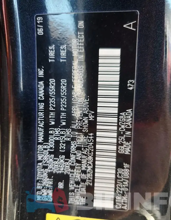 2T2BZMCA8KC204544 Photo# 13