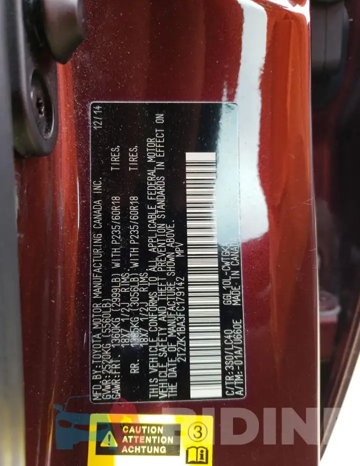 2T2ZK1BA3FC179142 Photo# 12
