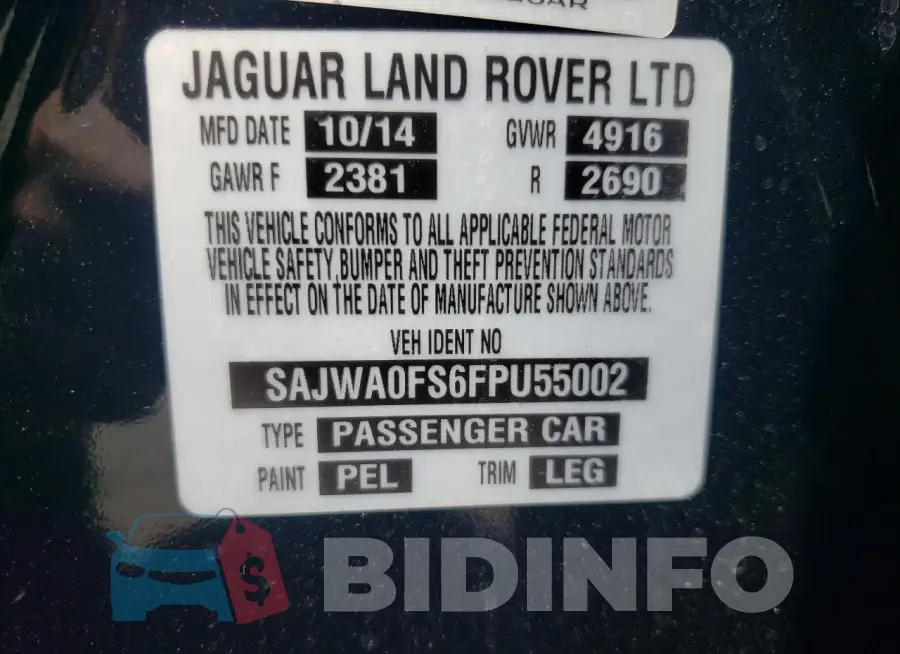 SAJWA0FS6FPU55002 Photo# 12