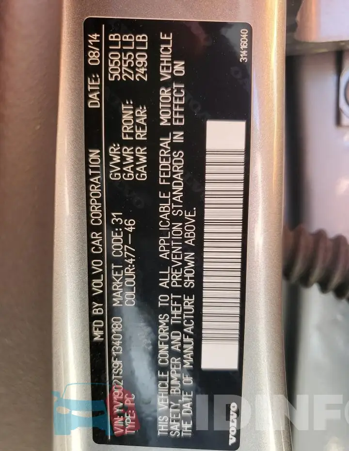 YV1902TS9F1340180 Photo# 12
