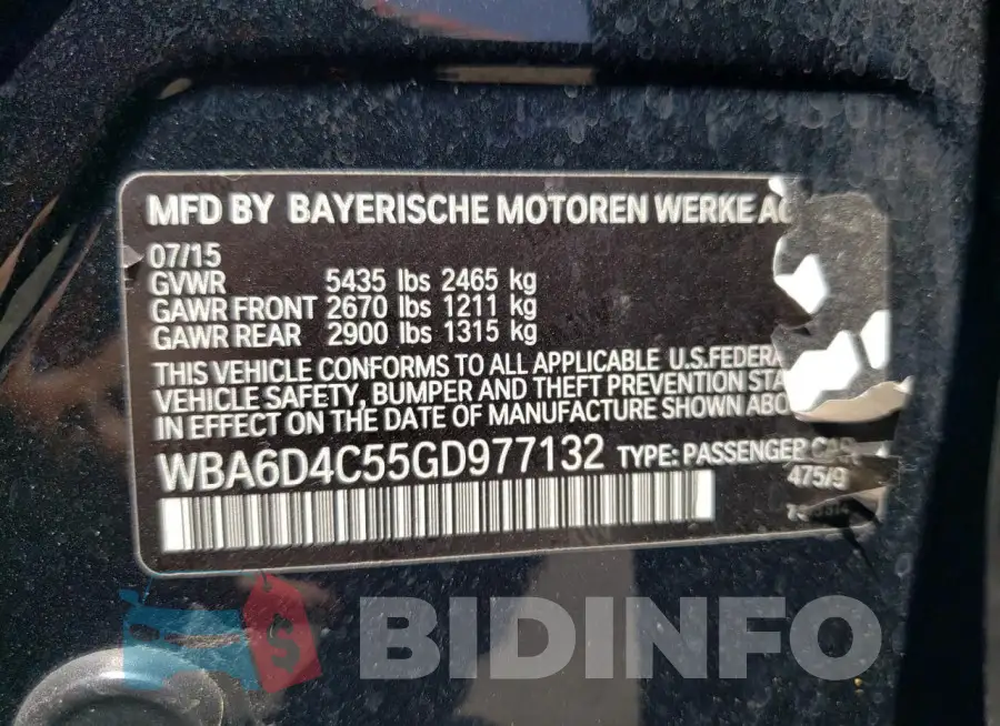 WBA6D4C55GD977132 Photo# 12
