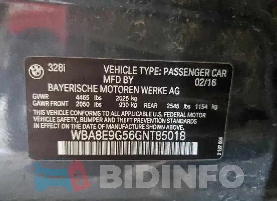 WBA8E9G56GNT85018 Photo# 12