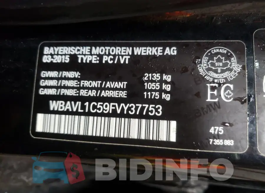 WBAVL1C59FVY37753 Photo# 13