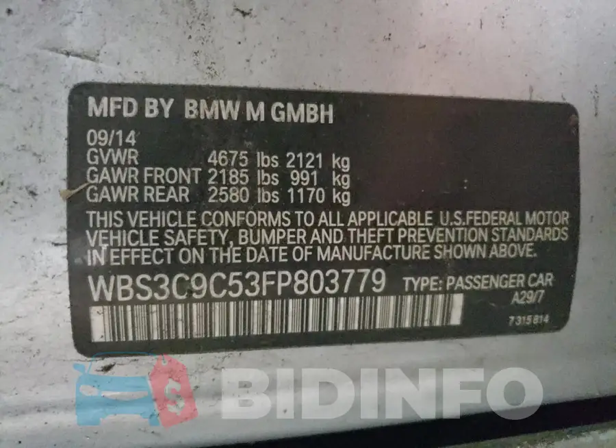 WBS3C9C53FP803779 Photo# 12