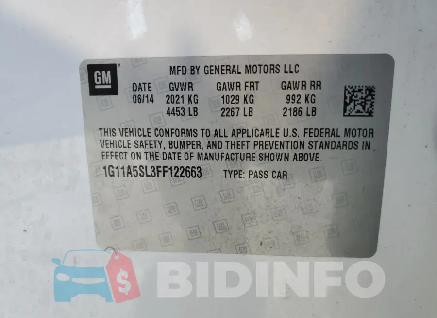 1G11A5SL3FF122663 Photo# 13