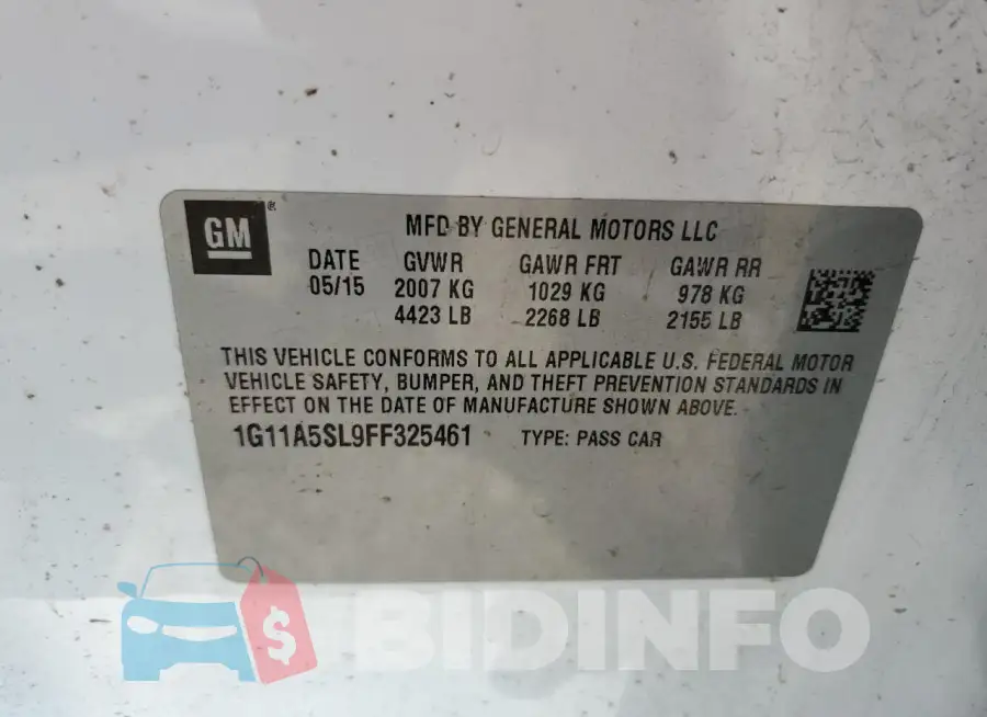 1G11A5SL9FF325461 Photo# 13
