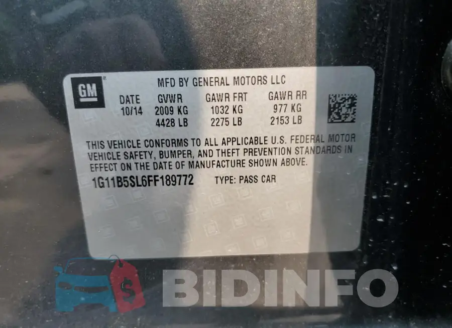 1G11B5SL6FF189772 Photo# 12