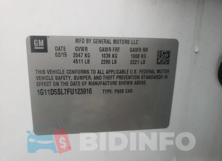 1G11D5SL7FU123916 Photo# 12