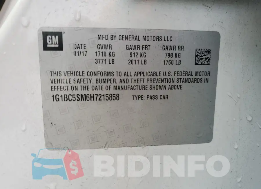 1G1BC5SM6H7215858 Photo# 12
