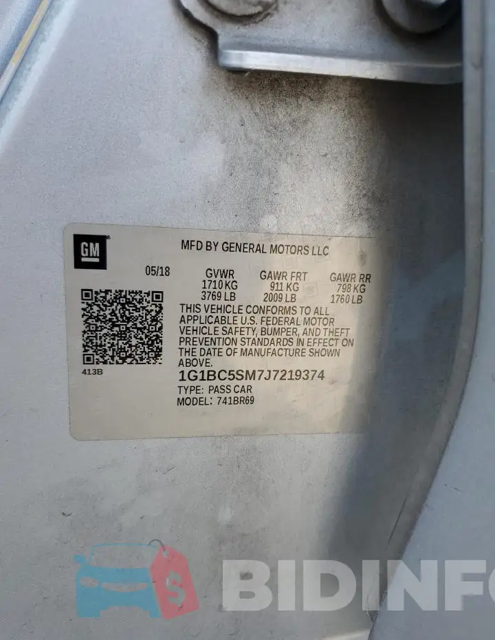 1G1BC5SM7J7219374 Photo# 12