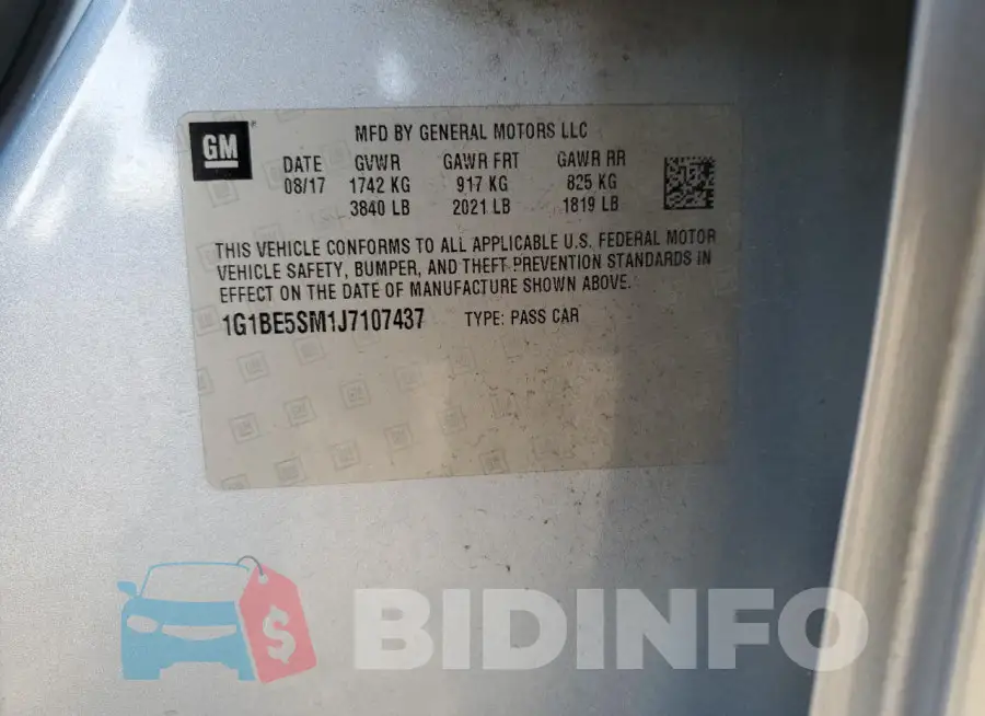 1G1BE5SM1J7107437 Photo# 12