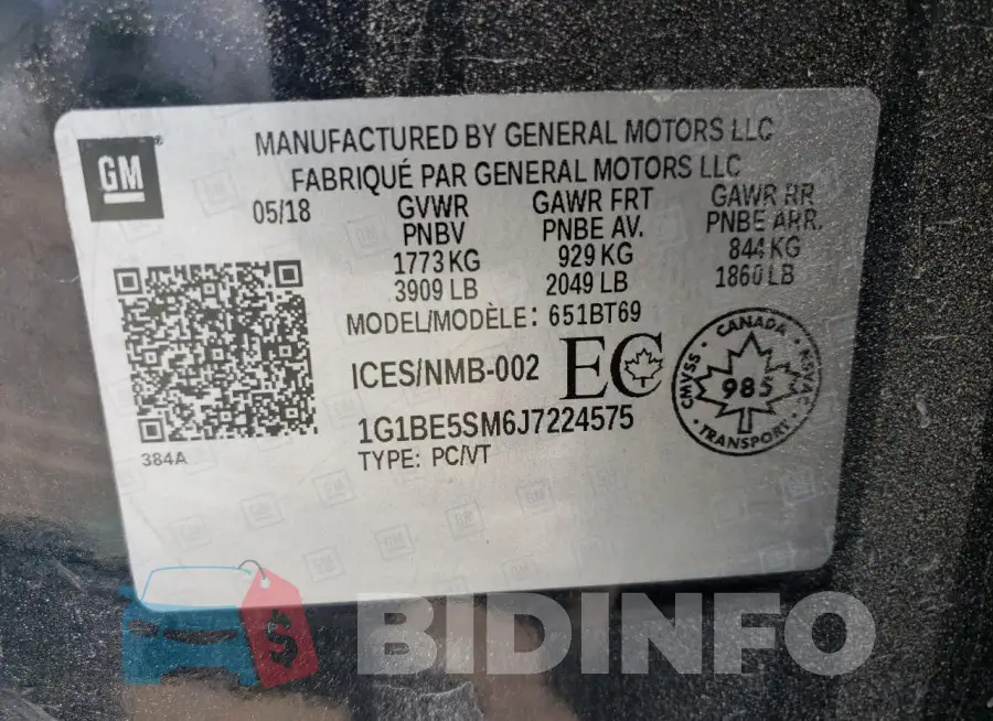 1G1BE5SM6J7224575 Photo# 12