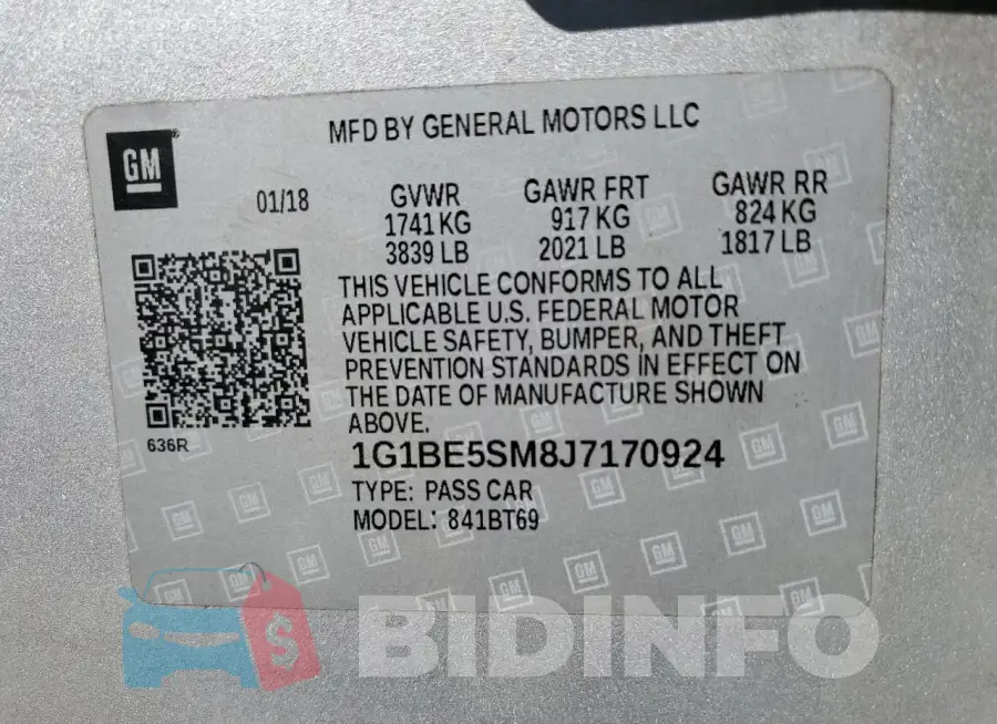 1G1BE5SM8J7170924 Photo# 12