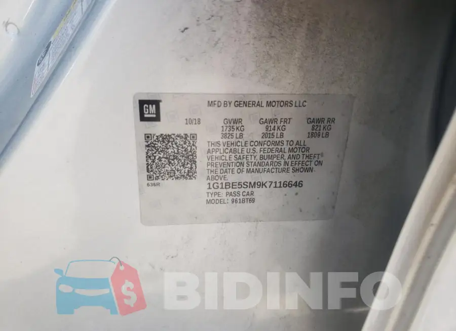 1G1BE5SM9K7116646 Photo# 12