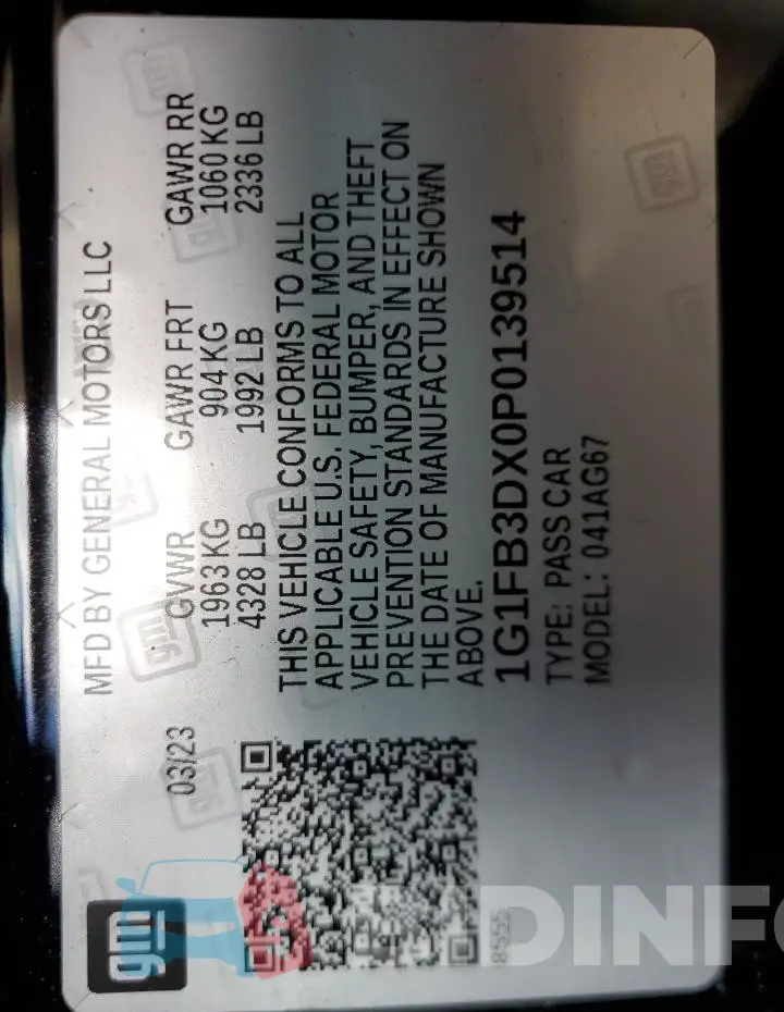 1G1FB3DX0P0139514 Photo# 12
