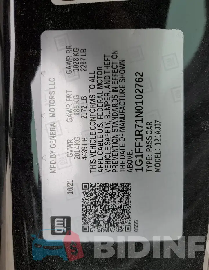 1G1FF1R71N0102762 Photo# 12