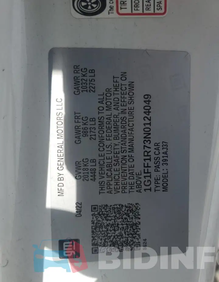 1G1FF1R73N0124049 Photo# 12