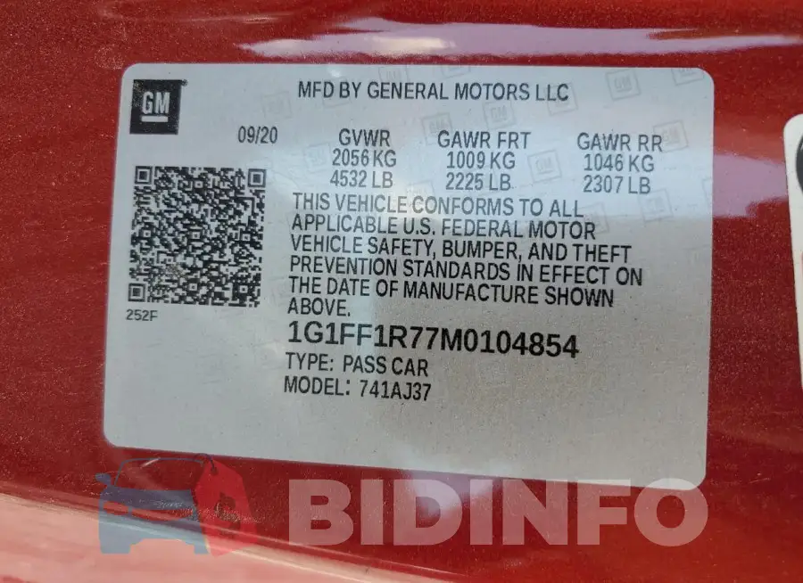 1G1FF1R77M0104854 Photo# 13