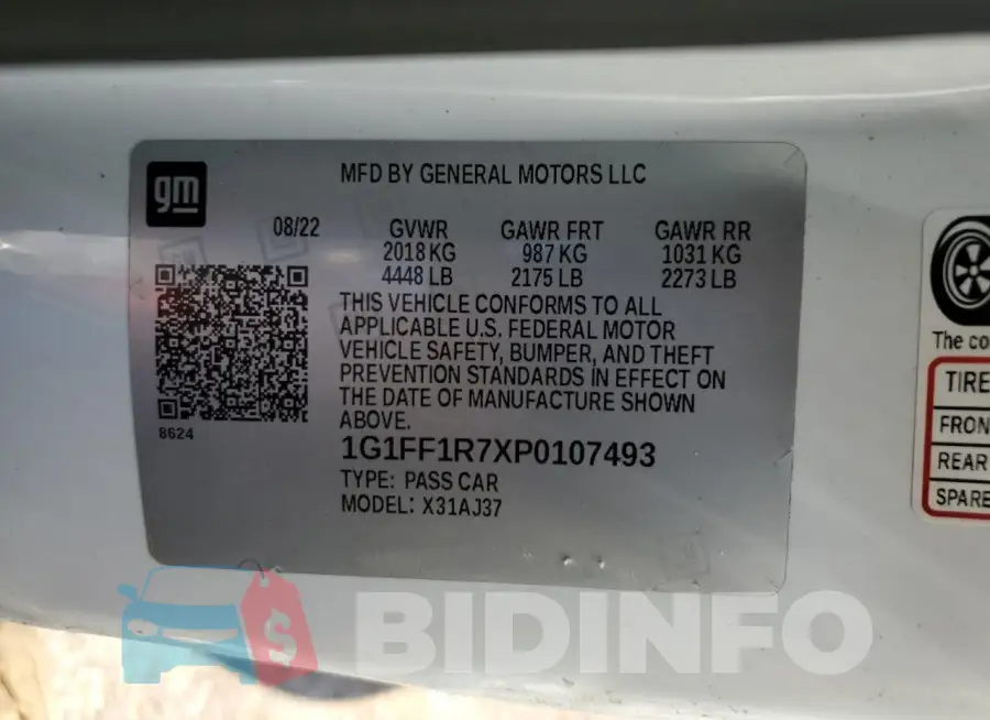 1G1FF1R7XP0107493 Photo# 12