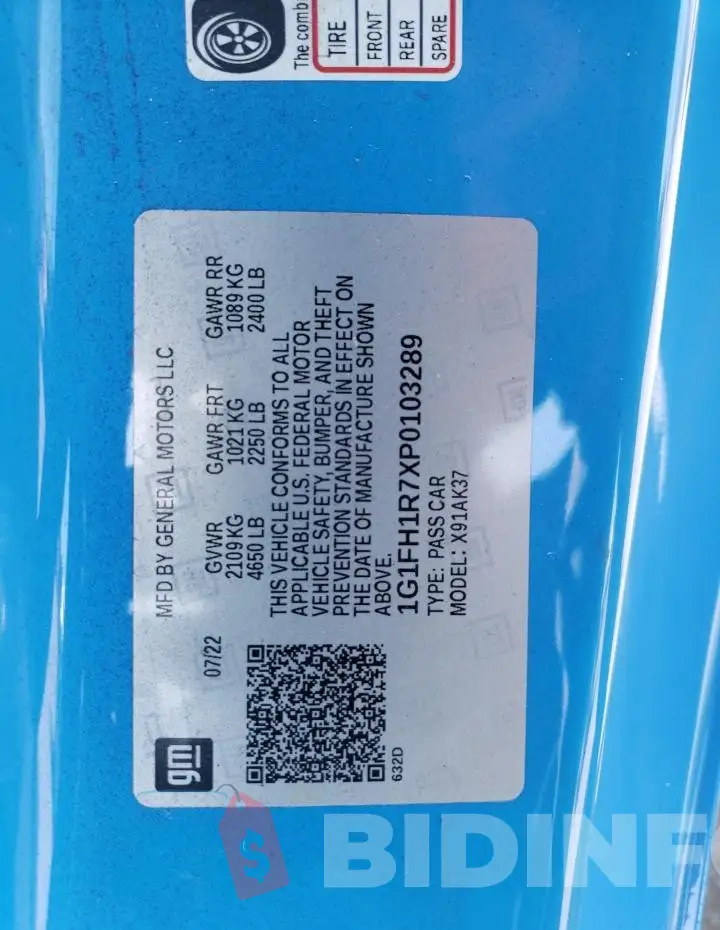 1G1FH1R7XP0103289 Photo# 12
