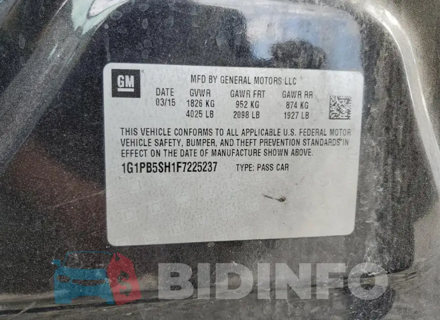 1G1PB5SH1F7225237 Photo# 13