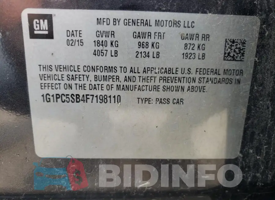 1G1PC5SB4F7198110 Photo# 13