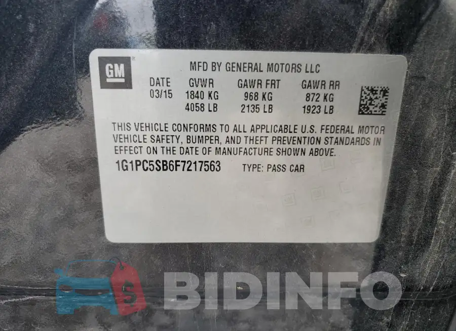 1G1PC5SB6F7217563 Photo# 12