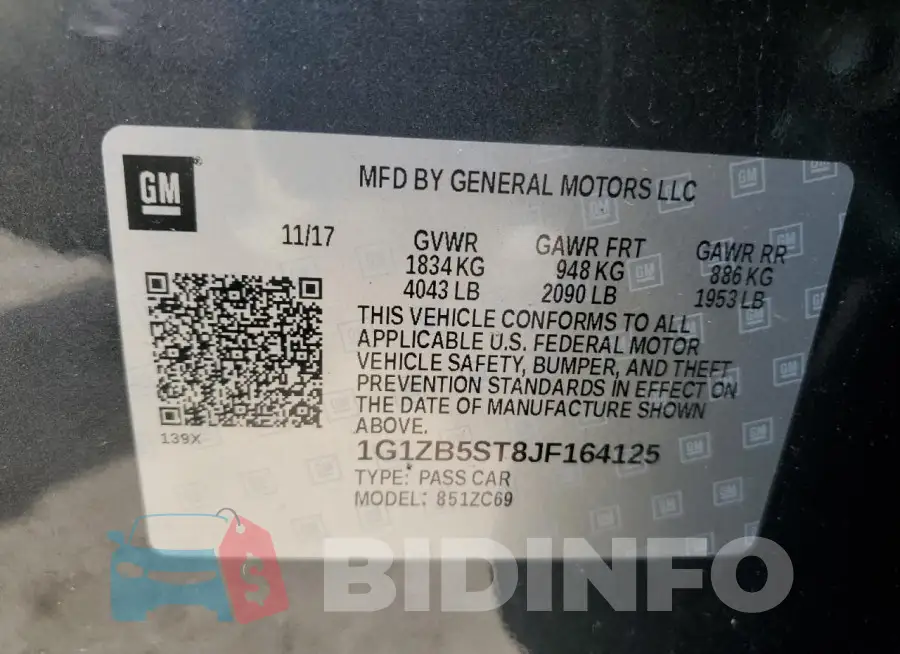 1G1ZB5ST8JF164125 Photo# 12