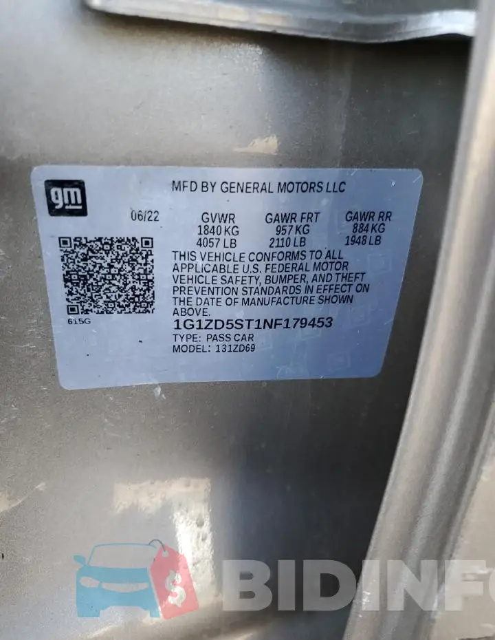 1G1ZD5ST1NF179453 Photo# 12