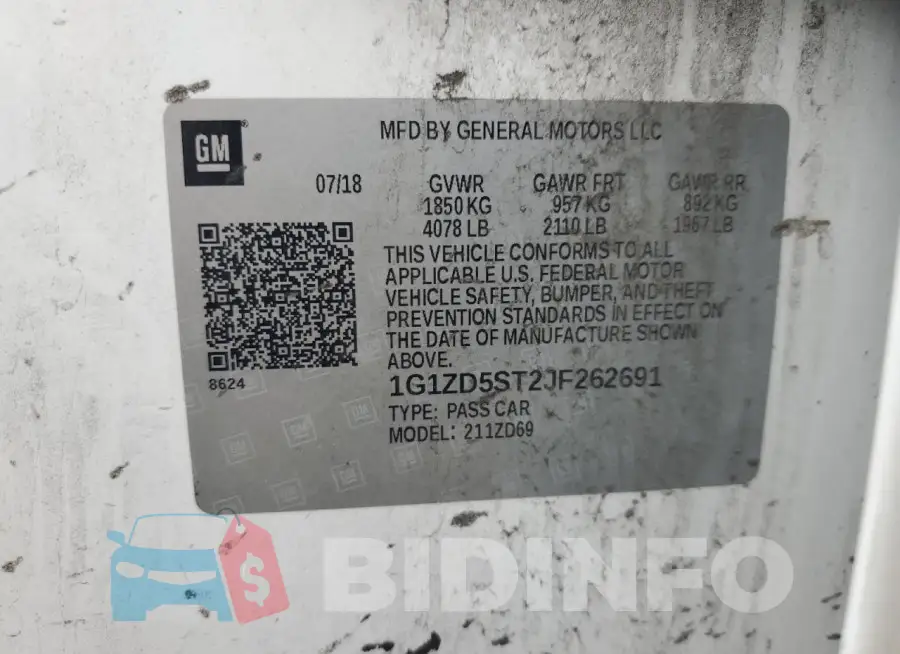 1G1ZD5ST2JF262691 Photo# 12