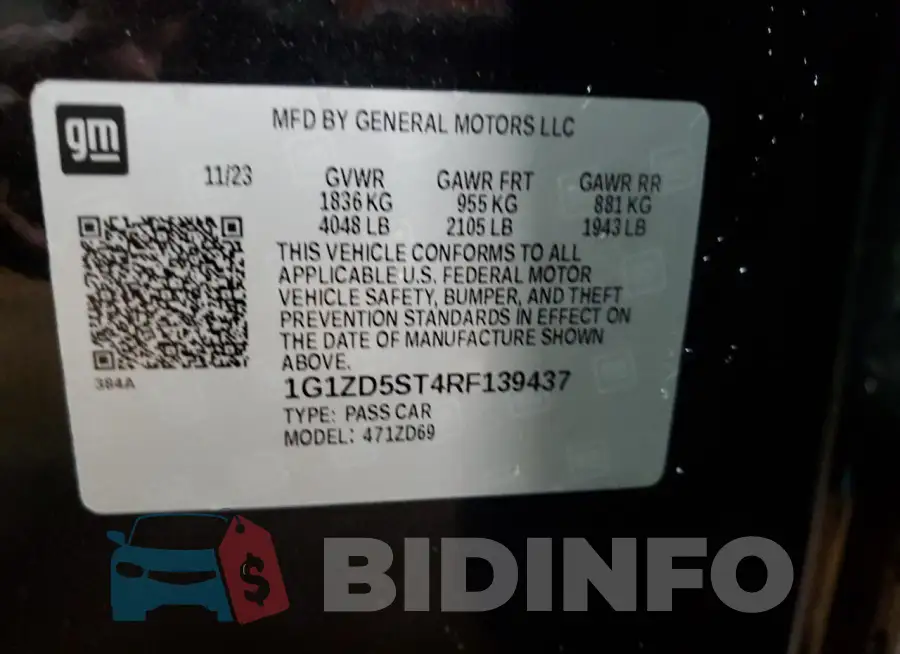 1G1ZD5ST4RF139437 Photo# 12