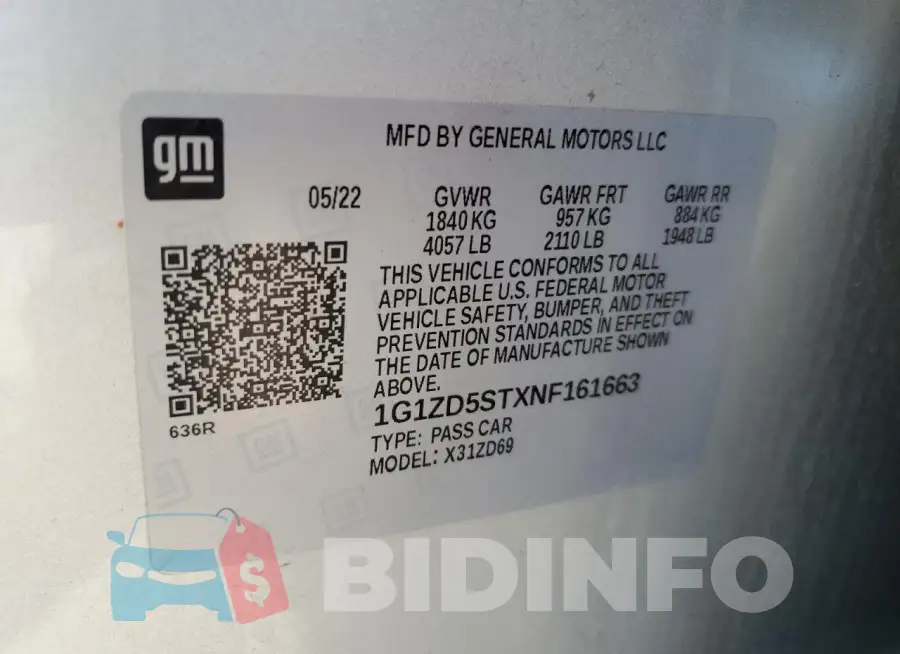 1G1ZD5STXNF161663 Photo# 12