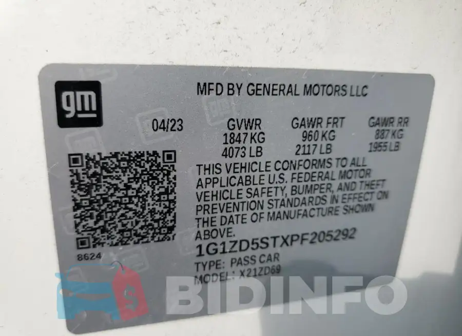 1G1ZD5STXPF205292 Photo# 13