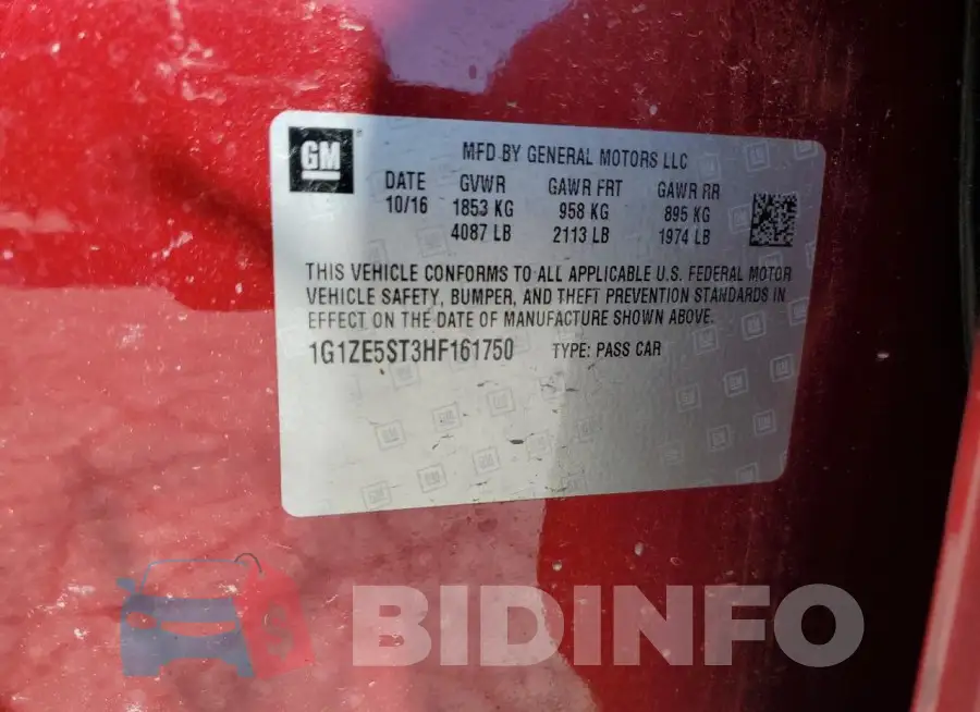 1G1ZE5ST3HF161750 Photo# 12