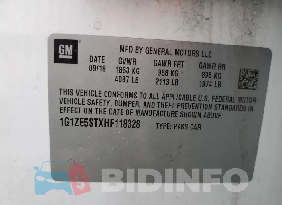 1G1ZE5STXHF118328 Photo# 12