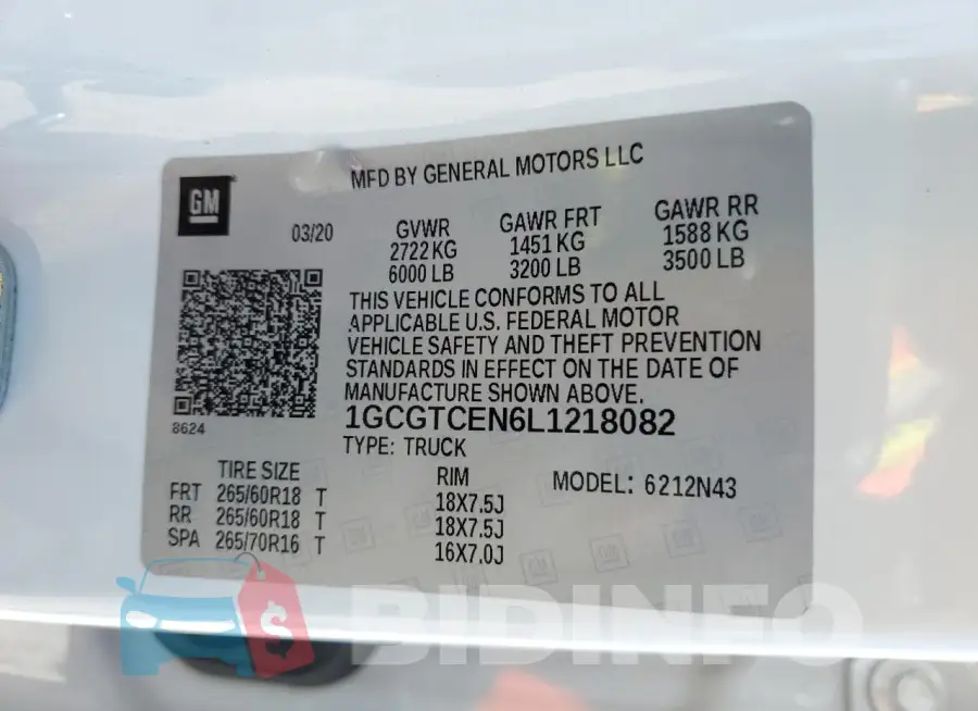 1GCGTCEN6L1218082 Photo# 13