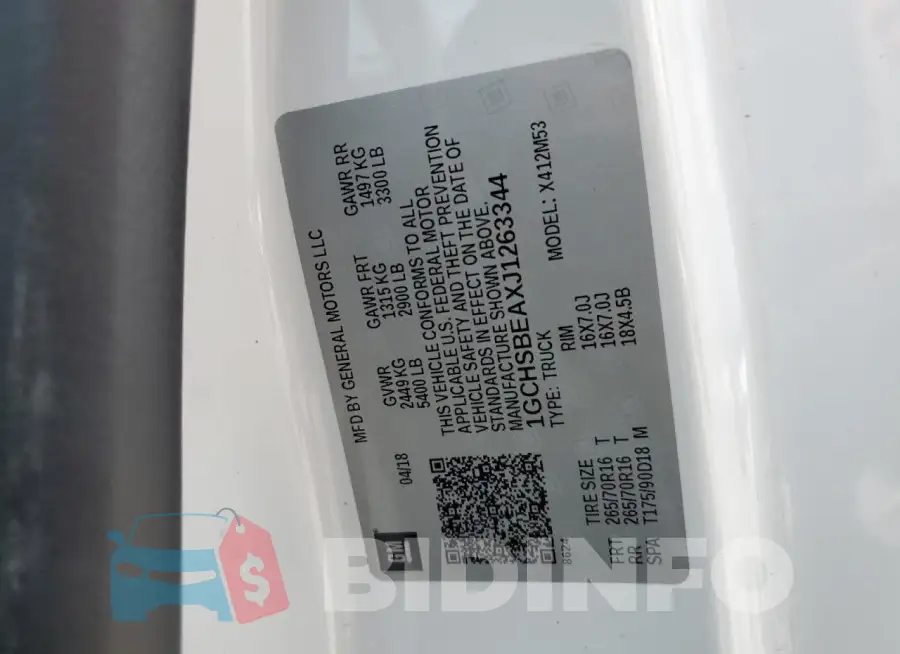 1GCHSBEAXJ1263344 Photo# 12