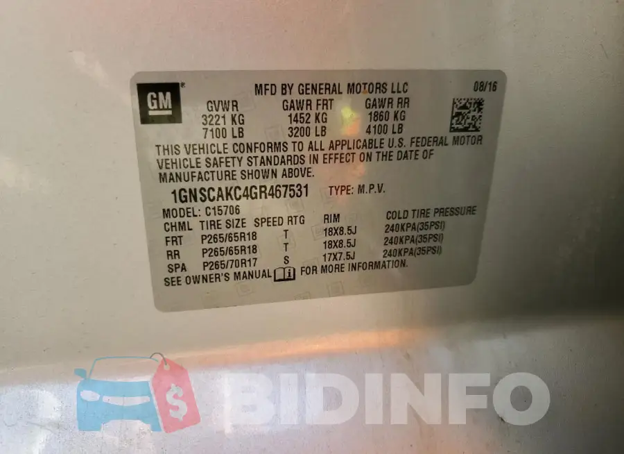 1GNSCAKC4GR467531 Photo# 14
