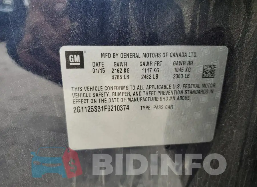 2G1125S31F9210374 Photo# 12