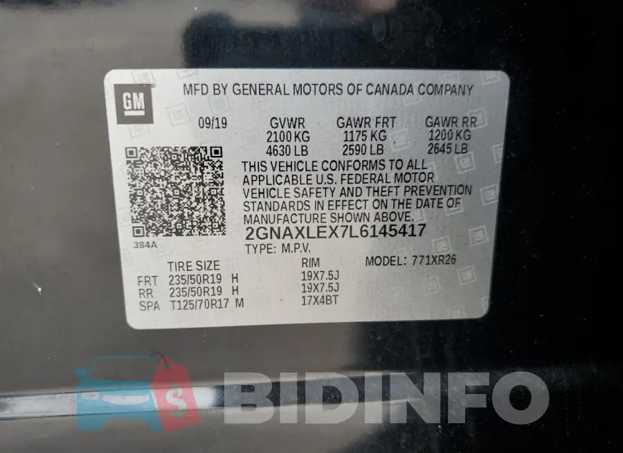 2GNAXLEX7L6145417 Photo# 13