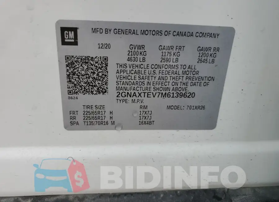 2GNAXTEV7M6139620 Photo# 13