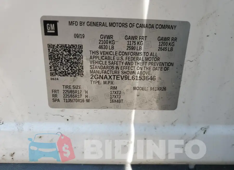 2GNAXTEV9L6153646 Photo# 12