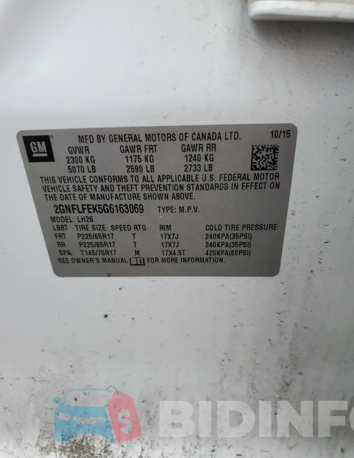 2GNFLFEK5G6163069 Photo# 12